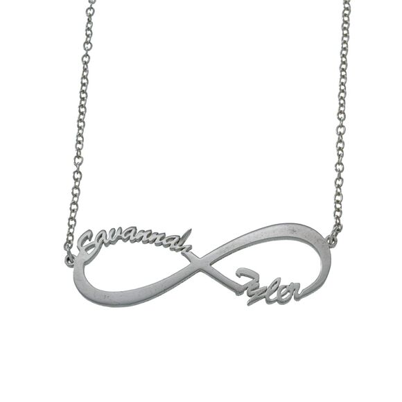 Vintage Soufeel Sterling Silver 925 Savannah Tyler Cutout Infinity Name Necklace - Picture 1 of 5